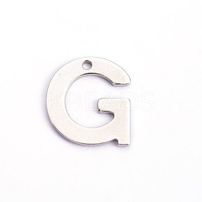 Tarnish Resistant 304 Stainless Steel Letter Charms STAS-O072-G-1