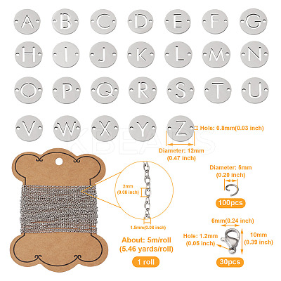 DIY Initial Link Bracelet Making Kit DIY-CF0001-22-1