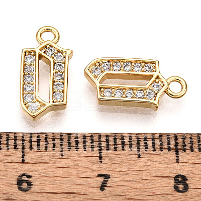 Brass Micro Pave Cubic Zirconia Charms KK-N261-104B-G-1
