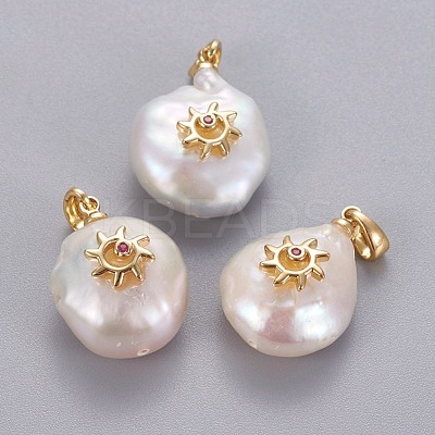 Natural Cultured Freshwater Pearl Pendants KK-L187-05A-1