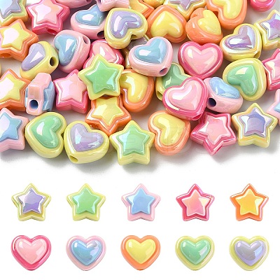 30Pcs 5 Colors Opaque Acrylic Beads SACR-YW0001-88A-1