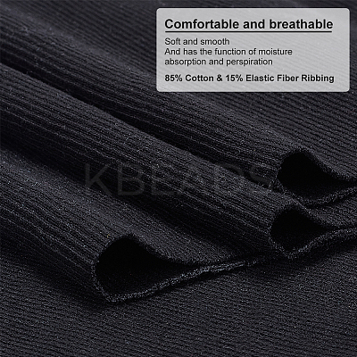 85% Cotton & 15% Elastic Fiber Ribbing Fabric for Cuffs FIND-WH0150-92B-1