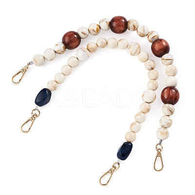 2Pcs 2 Style Wheat & Old Lace Acrylic Beads Bag Strap FIND-GN0001-04-1
