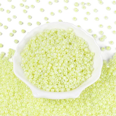 DIY Craft Beads 6/0 Ceylon Round Glass Seed Beads X-SEED-A011-4mm-152-1