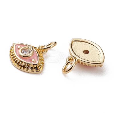 Brass Micro Pave Clear Cubic Zirconia Charms KK-C100-15G-A03-1