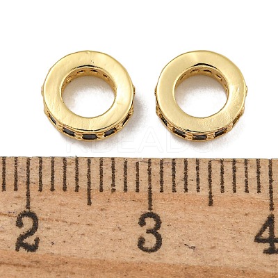 Rack Plating Brass Micro Pave Clear Cubic Zirconia Beads KK-U030-32G-05-1