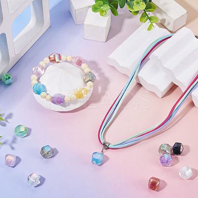 10Pcs Transparent Resin UV Reactive Beads RESI-TADJ0001-11-1