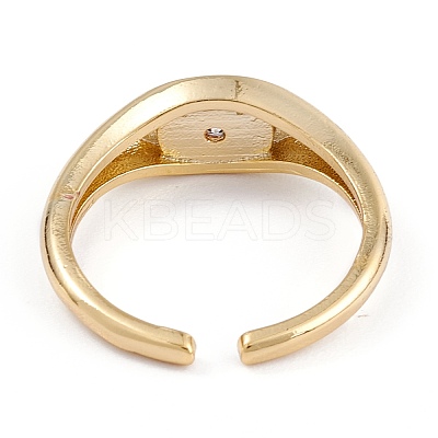 Brass Micro Pave Clear Cubic Zirconia Cuff Rings RJEW-B034-06G-1
