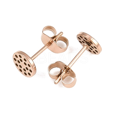 304 Stainless Steel Stud Earring Findings Ion Plating(IP) STAS-P434-06A-RG-1