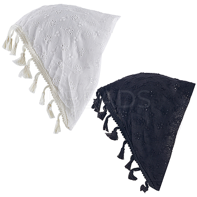 2Pcs 2 Colors Triangle Crochet Bandanas OHAR-CP0001-21-1