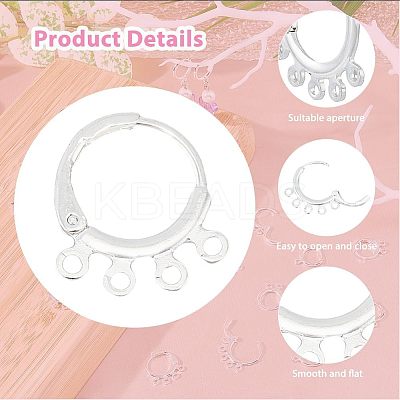 40Pcs 4 Style Rack Plating Eco-friendly Brass Huggie Hoop Earring Findings KK-FH0003-98-1