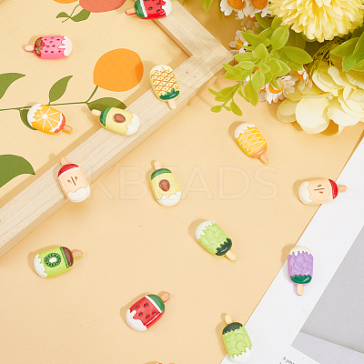 40Pcs 10 Colors Resin Cabochons RESI-SC0006-14-1