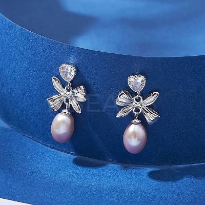 Natural Pearl Ear Studs EJEW-P286-50P-1
