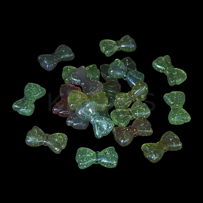 Bowknot UV Plating Luminous Rainbow Iridescent Acrylic Beads LACR-R001-03A-1