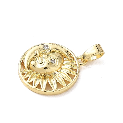 Brass Micro Pave Cubic Zirconia Pendants KK-P334-29G-1