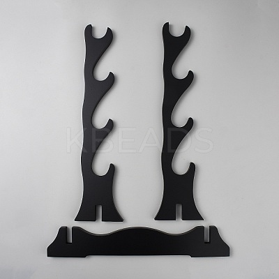 4-Tier MDF Board Sword Katana Holder Stands ODIS-WH0017-219A-1