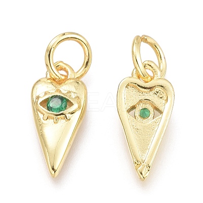 Brass Micro Pave Cubic Zirconia Pendants KK-P187-15B-G-1