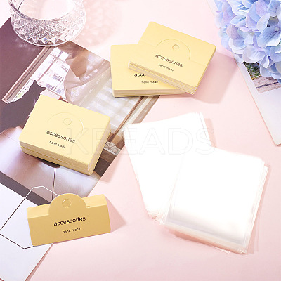 100Pcs Rectangle Clear Polypropylene Cellophane Bags CDIS-TA0001-36C-1