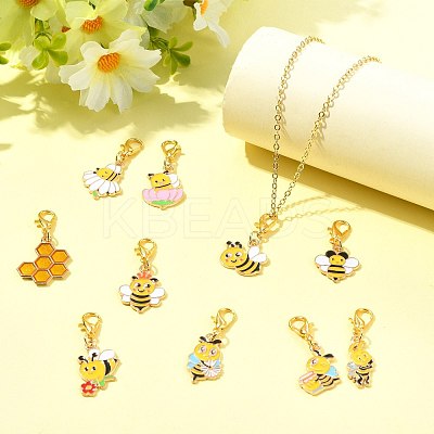 40Pcs 10 Style Alloy Enamel Pendant Decorations HJEW-FS00064-1
