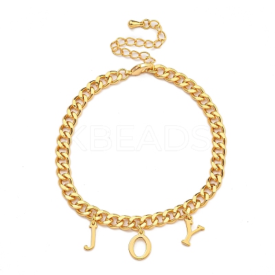 Brass Charm Bracelets for Women BJEW-U008-19G-01-1