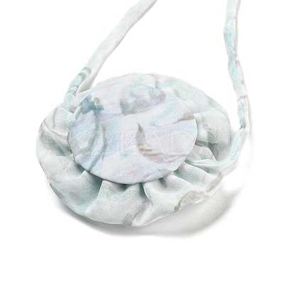 Flower Pattern Fabric Rose Tie Choker Necklaces for Women NJEW-Z022-01G-1