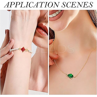 10Pcs 5 Colors Transparent Glass Links/Connectors GLAA-YW0004-42-1
