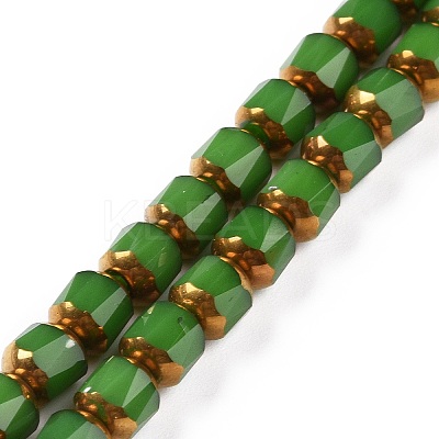Electroplated Glass Imitation Jade Beads Strands GLAA-P003-C04-1