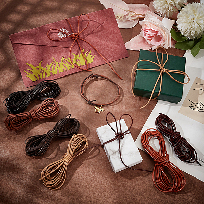 30 Yards 6 Colors Cowhide Leather Cord WL-PH0004-23A-1