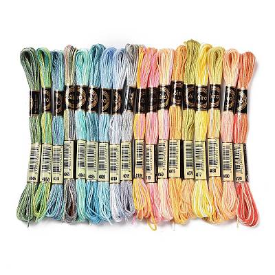 18 Skeins 18 Colors 6-Ply Polyester Embroidery Floss OCOR-M009-01C-01-1