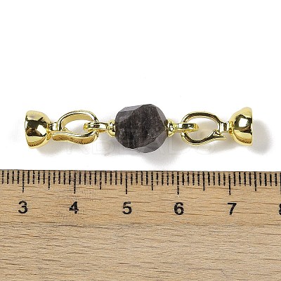 Natural Silver Obsidian with Brass Fold Over Clasps G-G141-02G-14-1