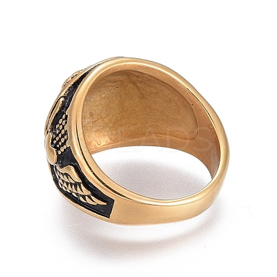 304 Stainless Steel Signet Rings for Men RJEW-O032-11AG-1