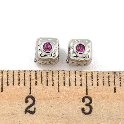 Brass Micro Pave Cubic Zirconia Beads KK-G490-18P-02-1