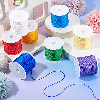 8 Rolls 8 Colors Nylon Braided Cord NWIR-TA0001-24-1
