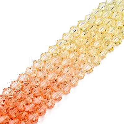 Gradient Color Baking Paint Glass Bead Strands DGLA-A039-T4mm-A014-1