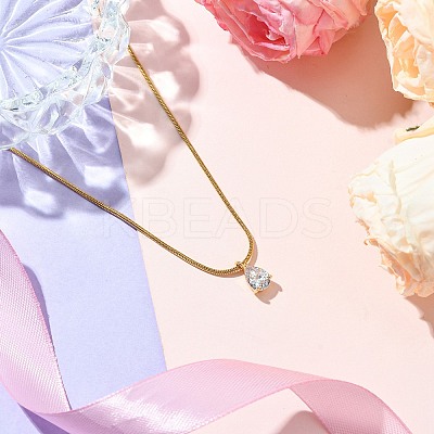 Brass Cubic Zirconia Charms Necklace NJEW-JN04919-1