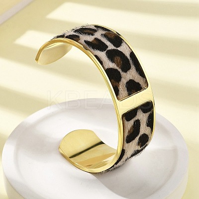 304 Stainless Steel Open Cuff Bangles for Women BJEW-K237-14G-1