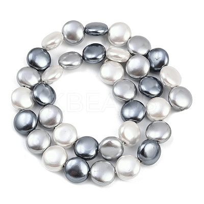 Electroplated Shell Pearl Beads Strands BSHE-H113-02B-1