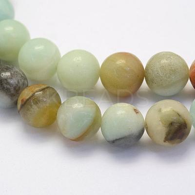 Natural Flower Amazonite Beads Strands G-G697-F06-8mm-1