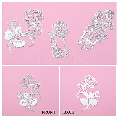 3Pcs 3 Styles Carbon Steel Cutting Dies Stencils for DIY Template DIY-GF0007-91-1