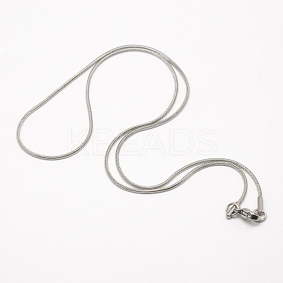 Tarnish Resistant Trendy Men's 304 Stainless Steel Snake Chain Necklaces LS-NJEW-M065-B-01-1
