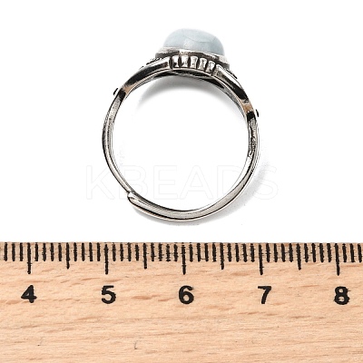 Natural Aquamarine Finger Rings RJEW-A084-06AS-06-1