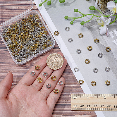 200Pcs 2 Styles Alloy Spacer Beads FIND-AR0005-45-1