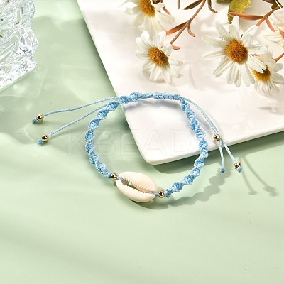 Adjustable Polyester Braided Bead Bracelet for Teen Girl Women BJEW-JB06878-1