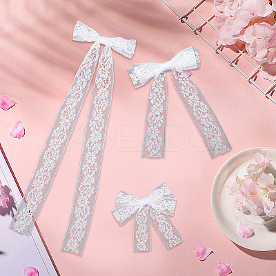 1Box Polyester Alloy Bowknot Hair Clips PHAR-CN0001-03-1