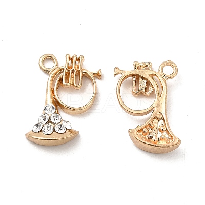 Rack Plating Alloy Rhinestone Pendants ALRI-M006-08G-1