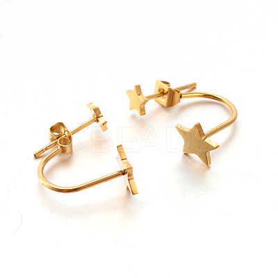 Ion Plating(IP) 304 Stainless Steel Ear Studs EJEW-P045-14G-1