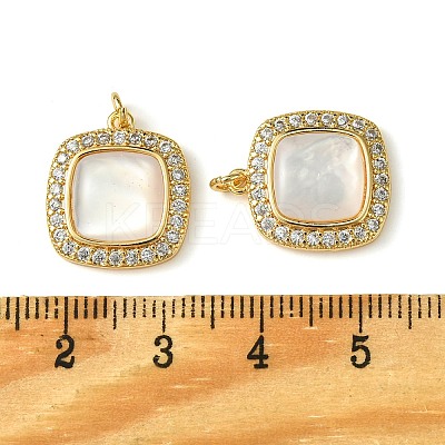 Brass Micro Pave Clear Cubic Zirconia Pendants KK-M277-07B-G-1