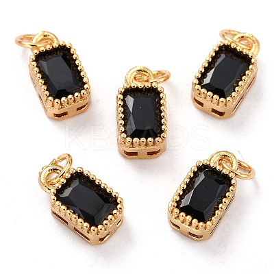 Real 18K Gold Plated Brass Inlaid Cubic Zirconia Charms LS-ZIRC-L100-075G-07-1