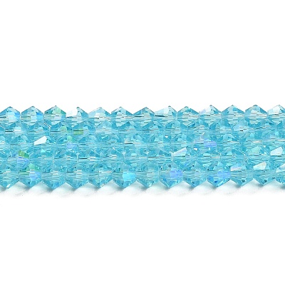 Transparent Electroplate Glass Beads Strands EGLA-A039-T3mm-L20-1