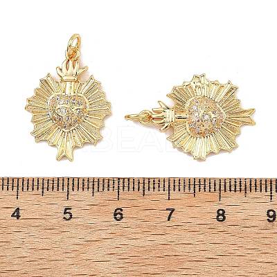 SHEGRACE Brass Micro Pave Clear Cubic Zirconia Pendants XGRQ2C465-405G-1